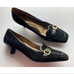 Naturalizer  • Black Suede Buckle Square Toe Heels Photo 17