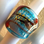 Blue glass blown cocktail ring Photo 0