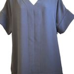 IRIS & INK Dress V Neck Short Sleeve Lined Navy Blue NWT Size 2 Photo 5