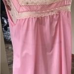Vintage Lace Trim Long Night Gown Barbie Pink Size L/XL Sheer Glam Full Length Size L Photo 6