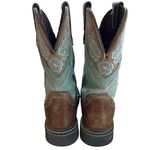 Justin Boots Justin's Turquoise Green & Brown Embroidered Flower "Gypsy" Cowboy Boots Photo 4