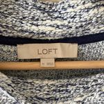 Loft Tweed Sweater Marled Mock Neck Size M Metallic Thread Blue Photo 3
