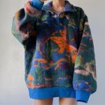 BDG Multicolor Camo Print Sherpa Fleece Pullover Size Medium Urban Outfitters Photo 0