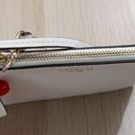 Coach Gold / Chalk Leather Corner Zip Wristlet Wallet Pouch Photo 4