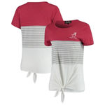 Alabama Crimson Tide Women's Striped‎ Knotted T Photo 0