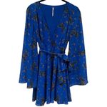 Free People  Lilou Printed Bell Sleeve Dress in Cobalt Combo Fairycore Size S Photo 2
