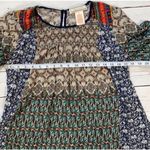 Flying Tomato  HoBo Boho Style Smocked Geometric Paisley Blouse Size Small Photo 5