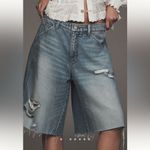 Pilcro Anthropologie  Elastic-Back Denim Bermuda Shorts Photo 1