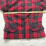 Vintage 90s Plaid Red Black Preppy Wool Blazer Jacket Career Office Collegiate 8 Photo 9