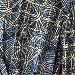 Maje  Rayemik Printed Midi Dress 3/4 Sleeves V-Neck Pullover Geometric Blue EU 38 Photo 10