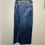 ZARA NEW  Denim Effect blue high waisted midi skirt women's size medium Photo 3