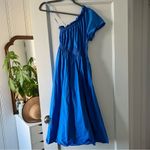J.Crew Smocked one-shoulder dress in cotton poplin in Blue Size XXS EUC Photo 1