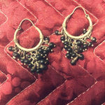 Black Bead Vintage  Dangle Earrings Photo 3