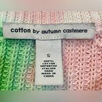 autumn cashmere Cotton by Tie Dye Distressed Crew Knit Baby Pink Sweater Small Photo 2