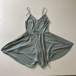 Silence + Noise Sage Green Romper Women’s Size M Flowy Spaghetti Strap Jumper Photo 1