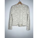 Ecru  Zipper Front Floral Lace Blazer Jacket 4 Photo 6