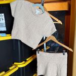 Forever 21 NWOT  Tan Fuzzy Knit Top & Shorts Set Size Medium Photo 0