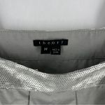 Theory Size M Gray Cotton Pleated Front Silver Sequin Trimmed Sleeveless Tank Photo 5