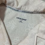 Life is Good Sleep Pink Floral Terry Cloth Pajama Top Button Down Size Medium Photo 2