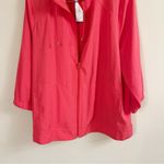 CJ Banks Pink Full Zip Front Lightweight Coat NEW Size 1X 3/4 Sleeves Photo 2