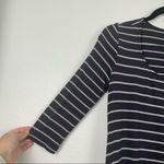 Maurice's 3/4 Sleeve Scoop Neck Striped Tunic Top Black Gray Sz S Photo 4