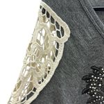 Vocal Crochet Lace Accent Embellished 3 Quarter Sleeve Shark Bite Tunic Dress S Photo 7