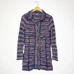 Free People  Purple Tweed Cardigan Sweater Size Small Photo 1