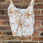 Leith  Cream Floral Sleeveless Knot Bust Tank Top Women's Size XL Photo 1