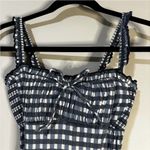 Free People Lucinda Blue Indigo Gingham Midi Dress Size M Photo 3