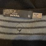 prAna Sweater Dress Sydney Long Bell Sleeve Stripe Knit V-neck Black Gray Medium Photo 8