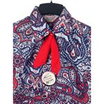 VTG 60s Woolworth Primstyle Blouse NWT Red White Blue Paisley Made in Japan M Size M Photo 1