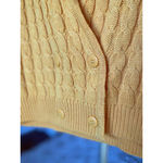 Vintage Cable Knit Sweater Vest Bright Yellow Eclectic Academia Heritage Boho XL Photo 5