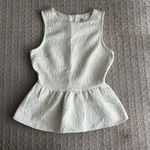 Alya Sleeveless Top Ivory Off White Womens Size Small S Zip Floral Brocade Photo 0