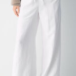 Aritzia  Wilfred The Lodge High-Rise Relaxed Wide-Leg White Linen Pants Size XL Photo 0