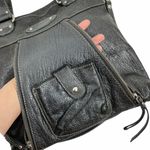 Renato Minelli Metallic Tote Bag Crossbody Bag Convertible Black Photo 5