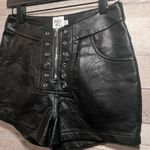 Princess Polly  Black Faux Leather High Waist Shorts  Photo 6