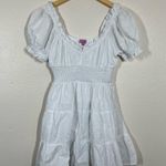 Francesca's Francesca’s White Cidney Smocked Waist Mini Dress Photo 1