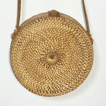 Rattan Woven Round Crossbody Bag Brown Photo 0