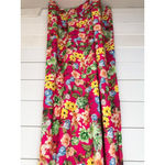 Anastassimo Maxi Dress Size M Pink Floral Print Gathered Neckline Vibrant Size M Photo 4