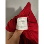 Boutique  Red Long Sleeve Cross Front Pleated Hem Smocked Waist Shirt Large Photo 6