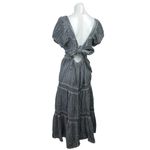 American Eagle  Gray Square Neck Puff Sleeve A Line Tiered Midi Dress Size XXL Photo 1