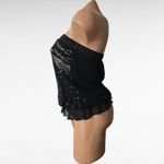 EXPRESS  Black Sequin Embellished Strapless Top Ruffle Hem Party XS Photo 2