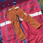Levi's NWT wedgie straight orange leopard print corduroy pants Photo 1