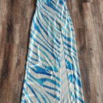 Retrofete Amika Dress in Blue Zebra Size XL Maxi Sleeveless Silk Photo 1