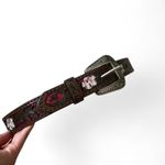 Shyanne  Western Leather Belt Floral Glitter Rhinestone Buckle Brown Photo 1