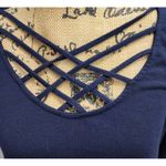 Zenana Outfitters Premium‎ Navy Blue Tunic Dress Long Sleeve Criss Cross Neck L Photo 1