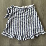 Show Me Your Mumu Roam Ruffle Wrap Skirt Women’s Small Blue White Photo 4