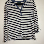 Ralph Lauren Lauren Jeans Co. by Navy Striped Henley Top Size M Photo 0