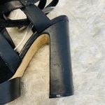 Guess Black Suede Leather Platform Heels Wrap Ankle Sz 40 Sz US 9 Photo 6