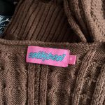 Edikted Brown Cable Knit Hoodie Sweater Pullover Hooded Knitwear Photo 3